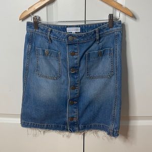 Loft jean button up skirt